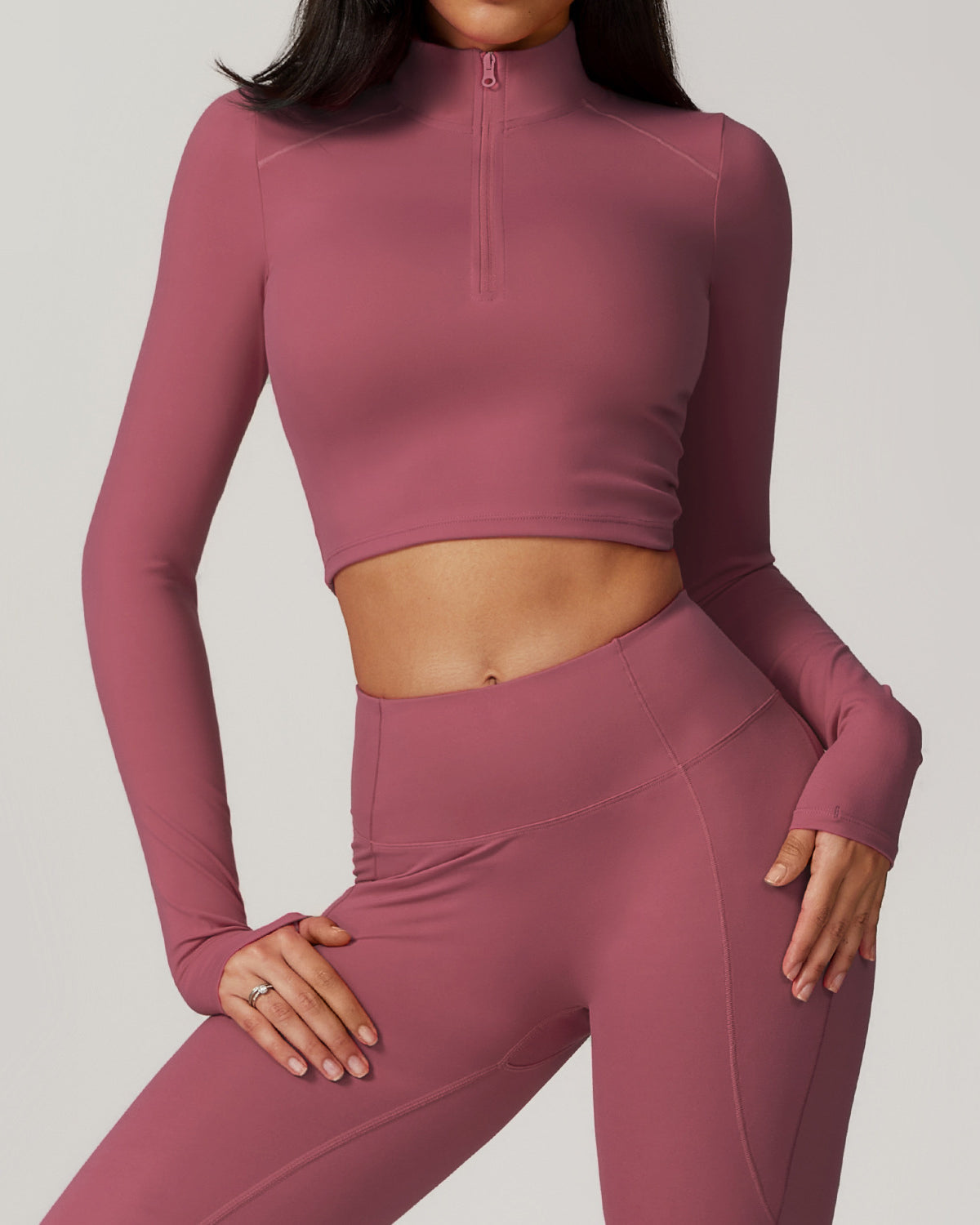 Zipper Tight Long Sleeve Yoga Wear