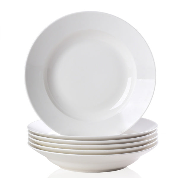 White Soup Plate, Dinner Plate 6 Pieces