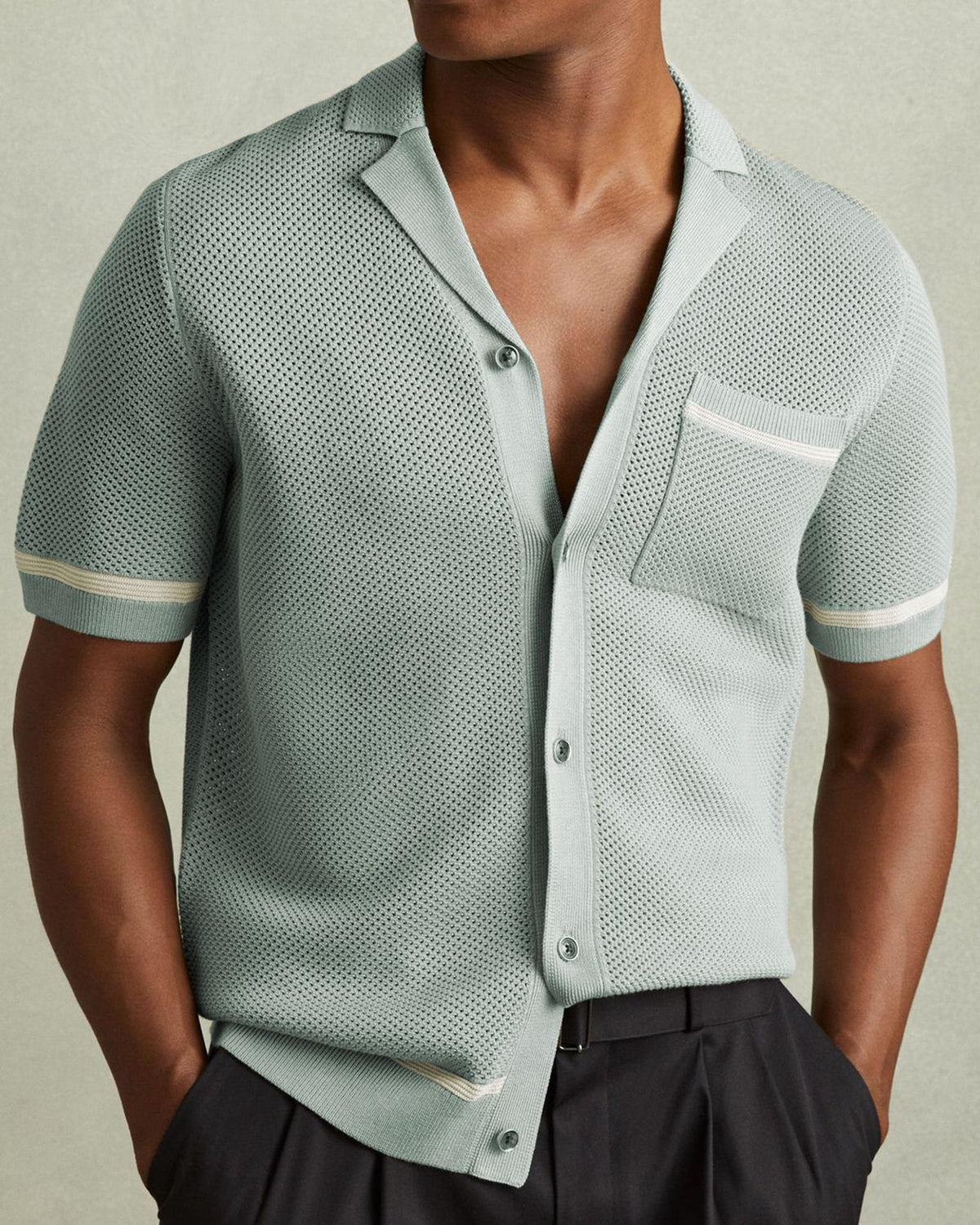 Men's Knitwear Summer Cuban Collar Short Sleeve Polo Shirt