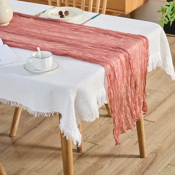 Voile Champray Table Runner European Twist Tablecloth Wedding Party Decoration