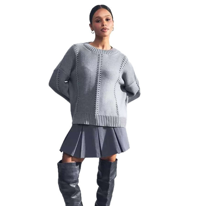 Loose Round Neck Idle Style Sweater