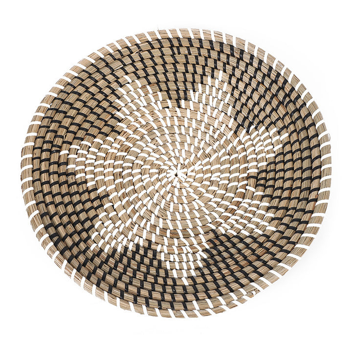 Handwoven Seagrass Fruit Plate Desktop Storage Basket