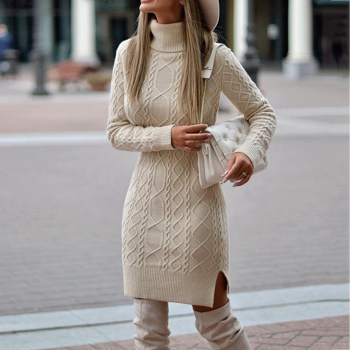 Twist thick knitted sweater dress