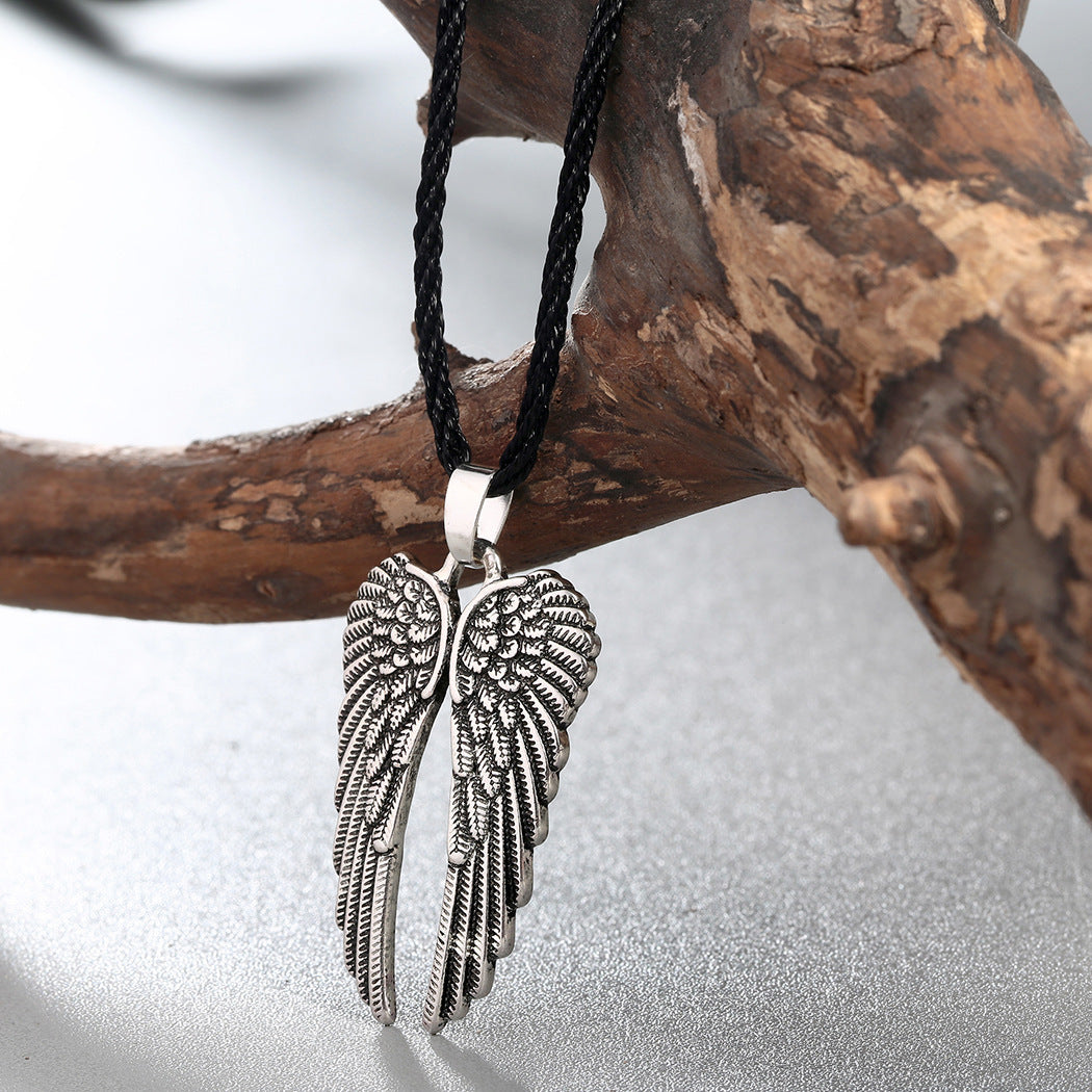 Beautiful Romantic Angel Wings Pendant Slavic Necklace