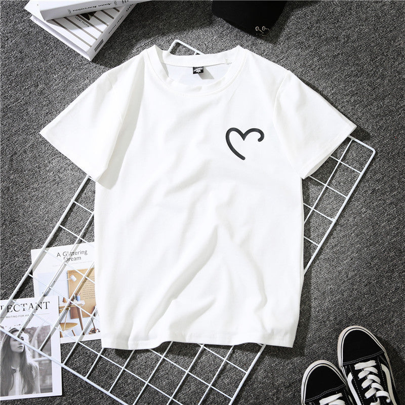 Loose White Couple Wear Short Sleeve