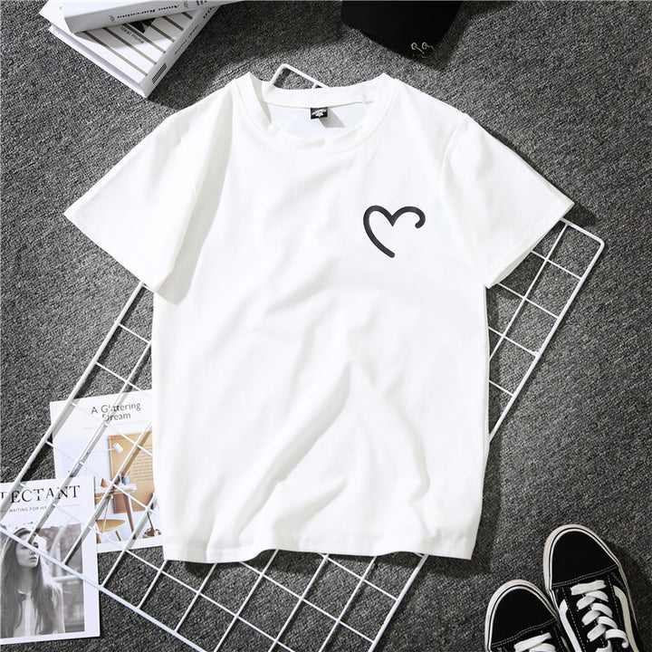 Loose White Couple Wear Short Sleeve