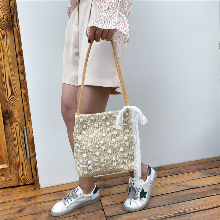 Lace Bucket Artistic Hand Bill Of Lading Shoulder Bag