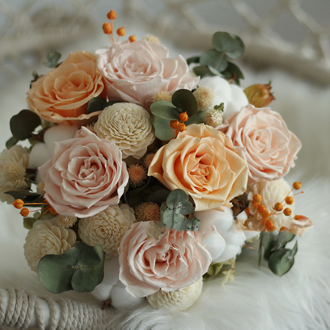 Hand Holding Flowers Rose Cotton Wedding Girlfriend Pick Up Kiss