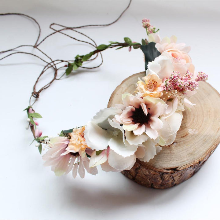 Flower girl flower bridesmaid wreath seaside