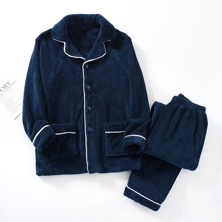 Thick Coral Fleece Pajamas Couple Flannel Suit