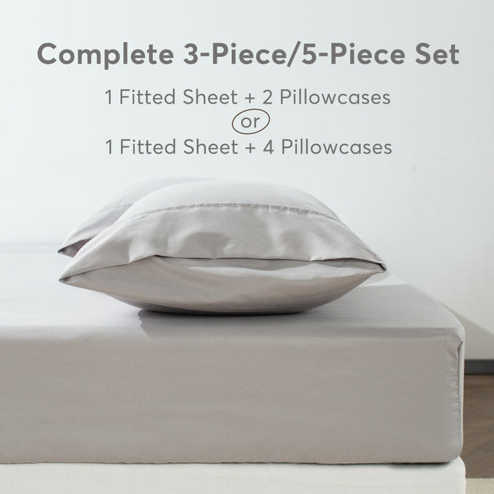 Kasentex All Season Deep Pocket Fitted Sheet Set with Pillowcases, Room Decor, Graduation Gifts