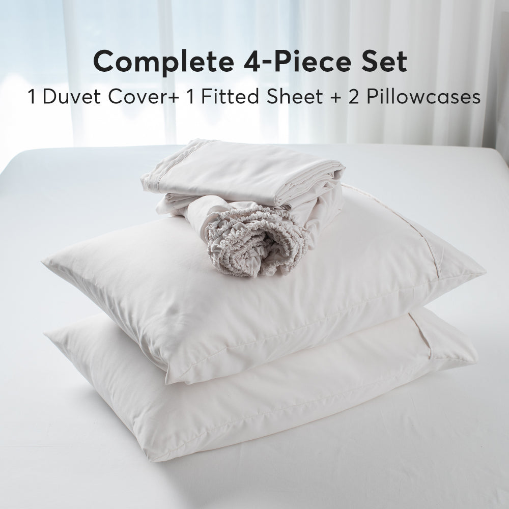 Kasentex Duvet Cover Bedding Set with Duvet Cover, Pillowcase, Fitted Sheet, Hypoallergenic and Breathable, Room Decor, Graduation Gifts