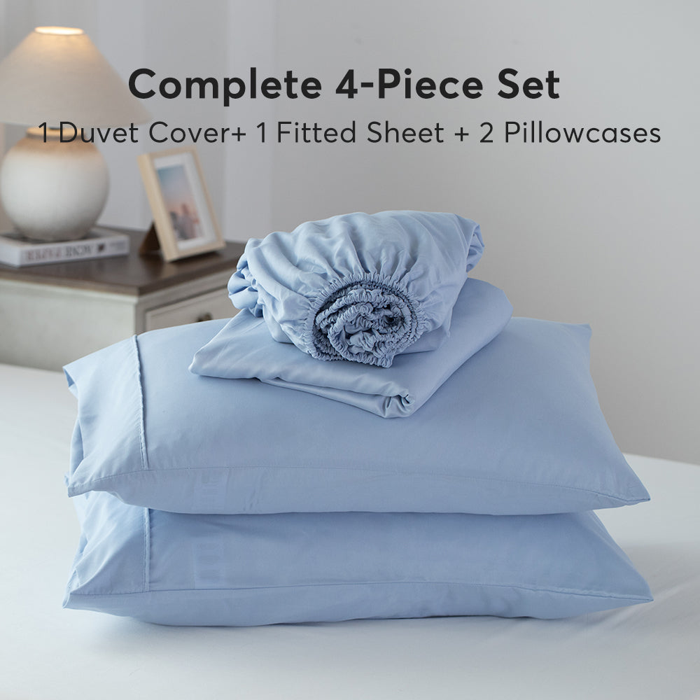 Kasentex Duvet Cover Bedding Set with Duvet Cover, Pillowcase, Fitted Sheet, Hypoallergenic and Breathable, Room Decor, Graduation Gifts