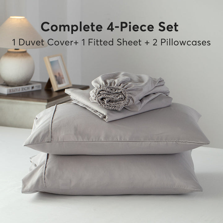 Kasentex Duvet Cover Bedding Set with Duvet Cover, Pillowcase, Fitted Sheet, Hypoallergenic and Breathable, Room Decor, Graduation Gifts