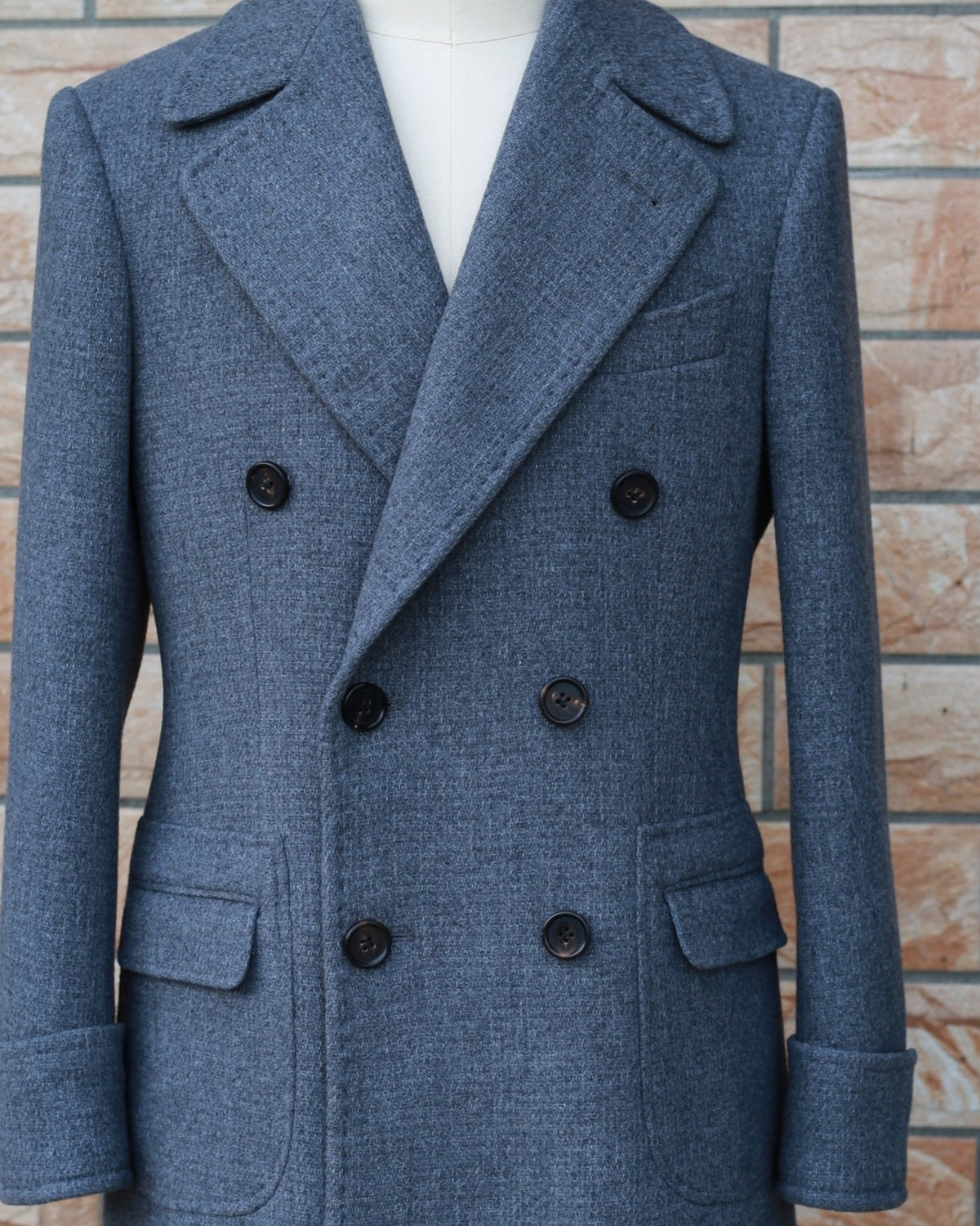 Men's Wool Double Breasted Polo Coat