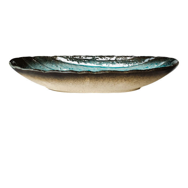 Blue Double Ear Plate Tableware