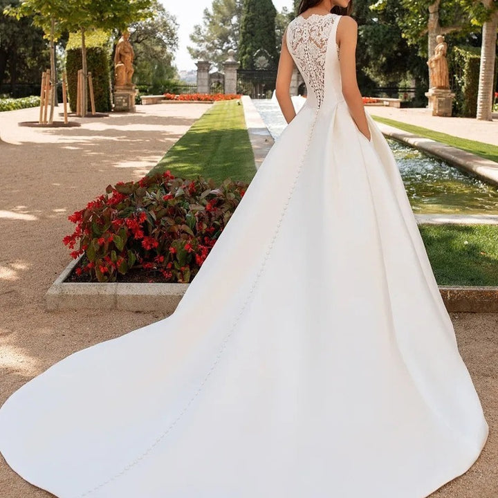 French Retro Elegant Trailing Wedding Dress
