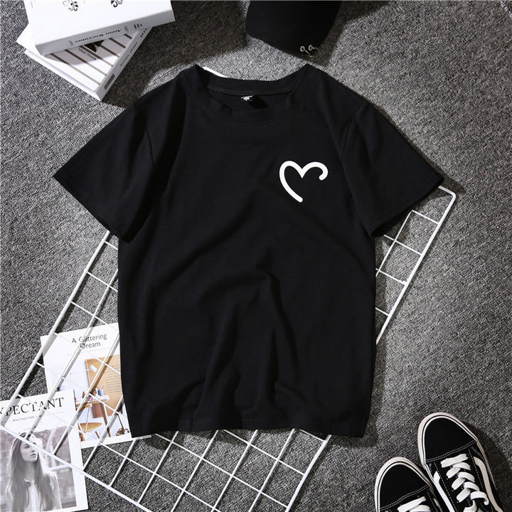 Loose White Couple Wear Short Sleeve