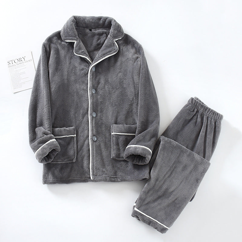 Thick Coral Fleece Pajamas Couple Flannel Suit