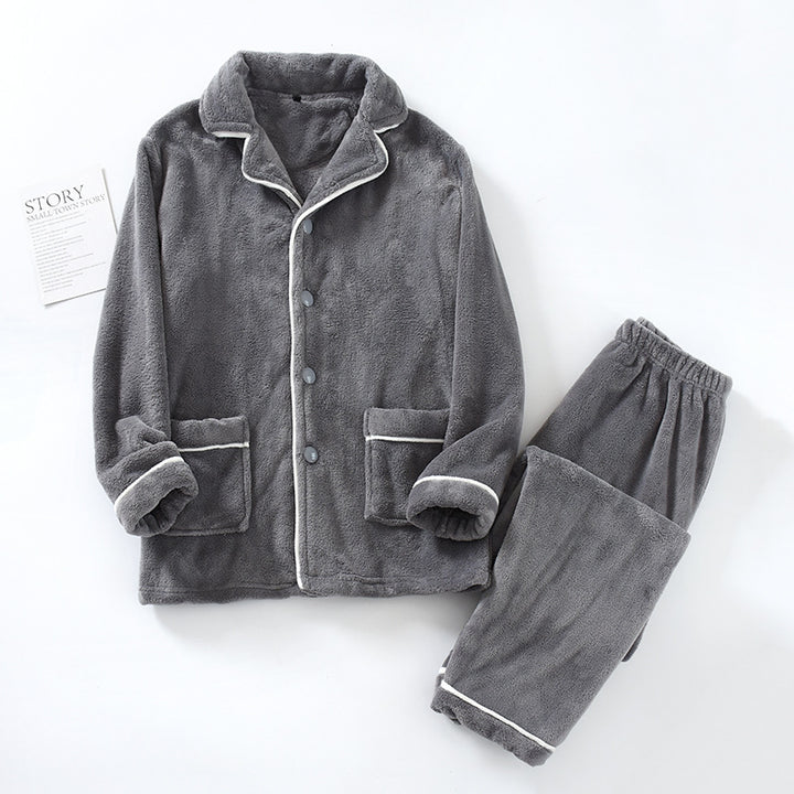 Thick Coral Fleece Pajamas Couple Flannel Suit