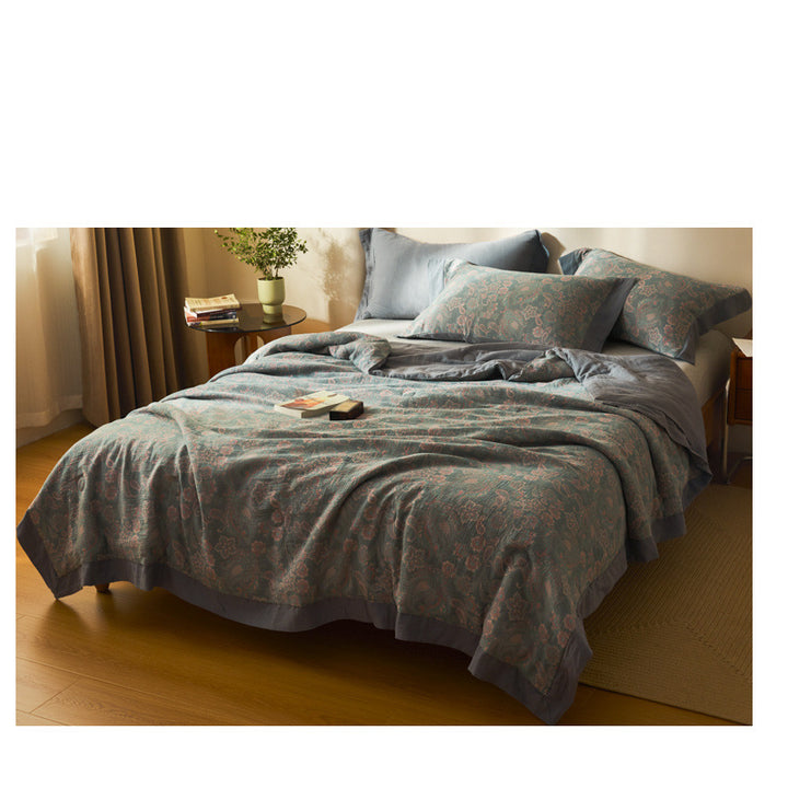 Cotton Class A Yarn-dyed Jacquard Double-layer Gauze Summer Blanket