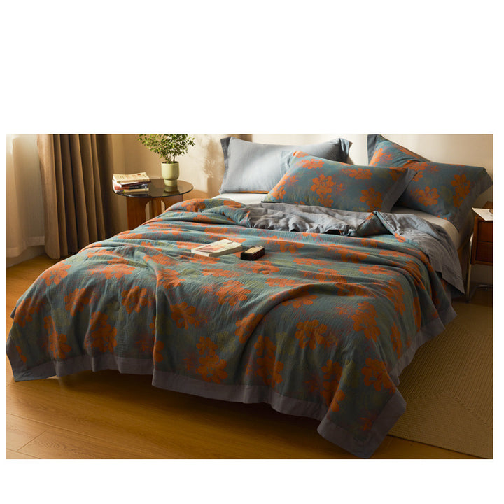 Cotton Class A Yarn-dyed Jacquard Double-layer Gauze Summer Blanket