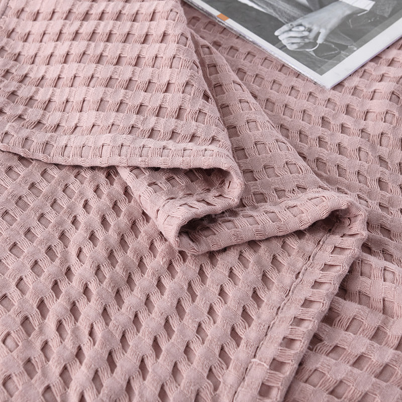 Cotton Waffle Knit Chenille Towel Sofa Cover Blanket
