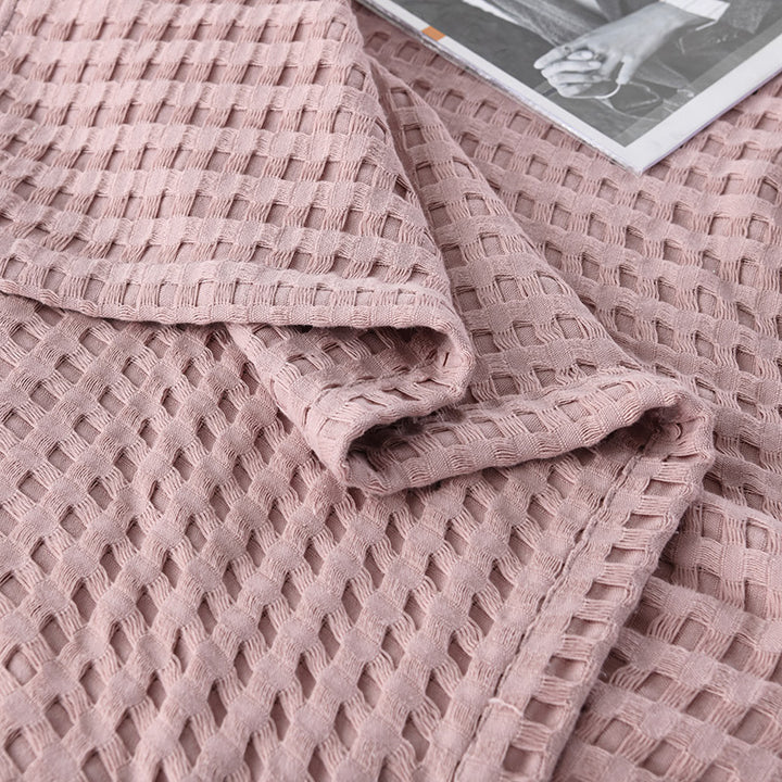 Cotton Waffle Knit Chenille Towel Sofa Cover Blanket