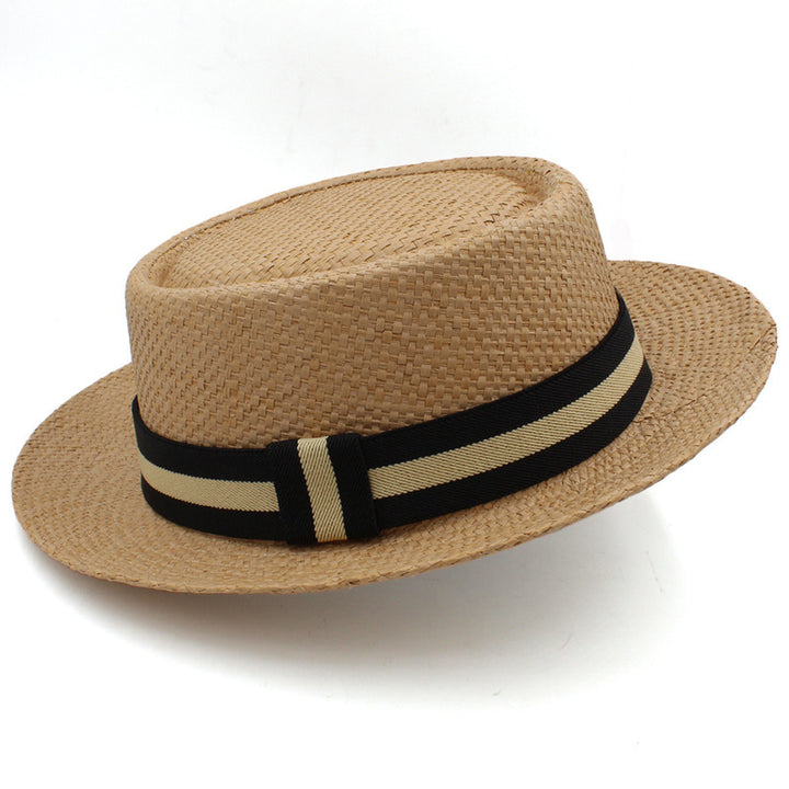 Straw Hat Flat Brim Beach Sun Protection Wide Brim Sunshade