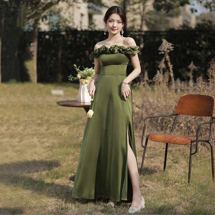 Ladies Fashion Bridesmaid Dress Green