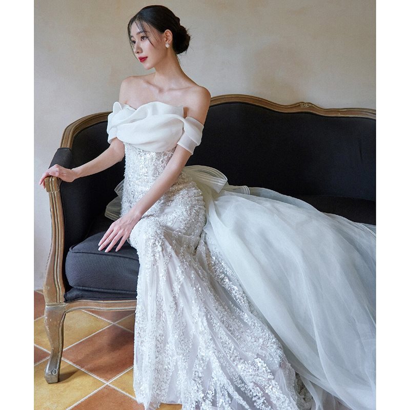 Niche High-grade Lace Fishtail Slim-fit Dress