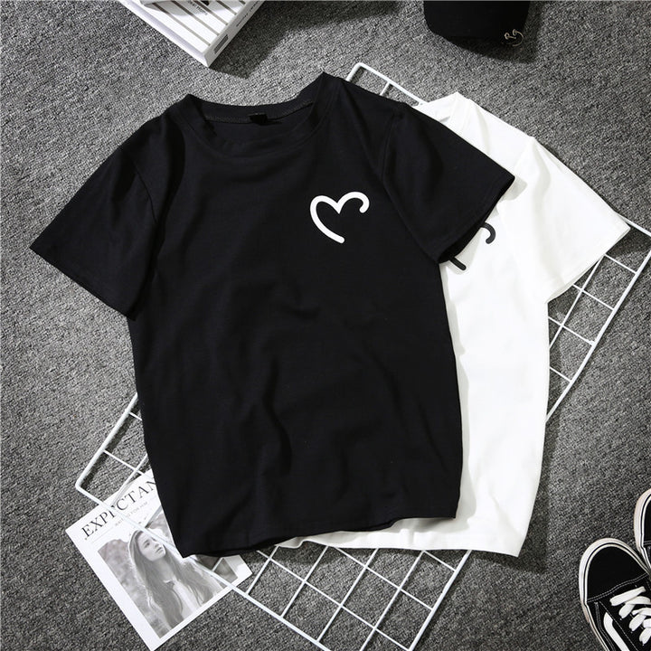 Loose White Couple Wear Short Sleeve