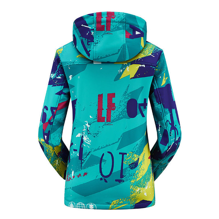 Couple Outdoor Hooded Jacket Color Matching