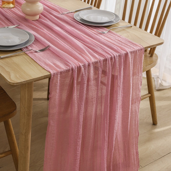 Voile Champray Table Runner European Twist Tablecloth Wedding Party Decoration