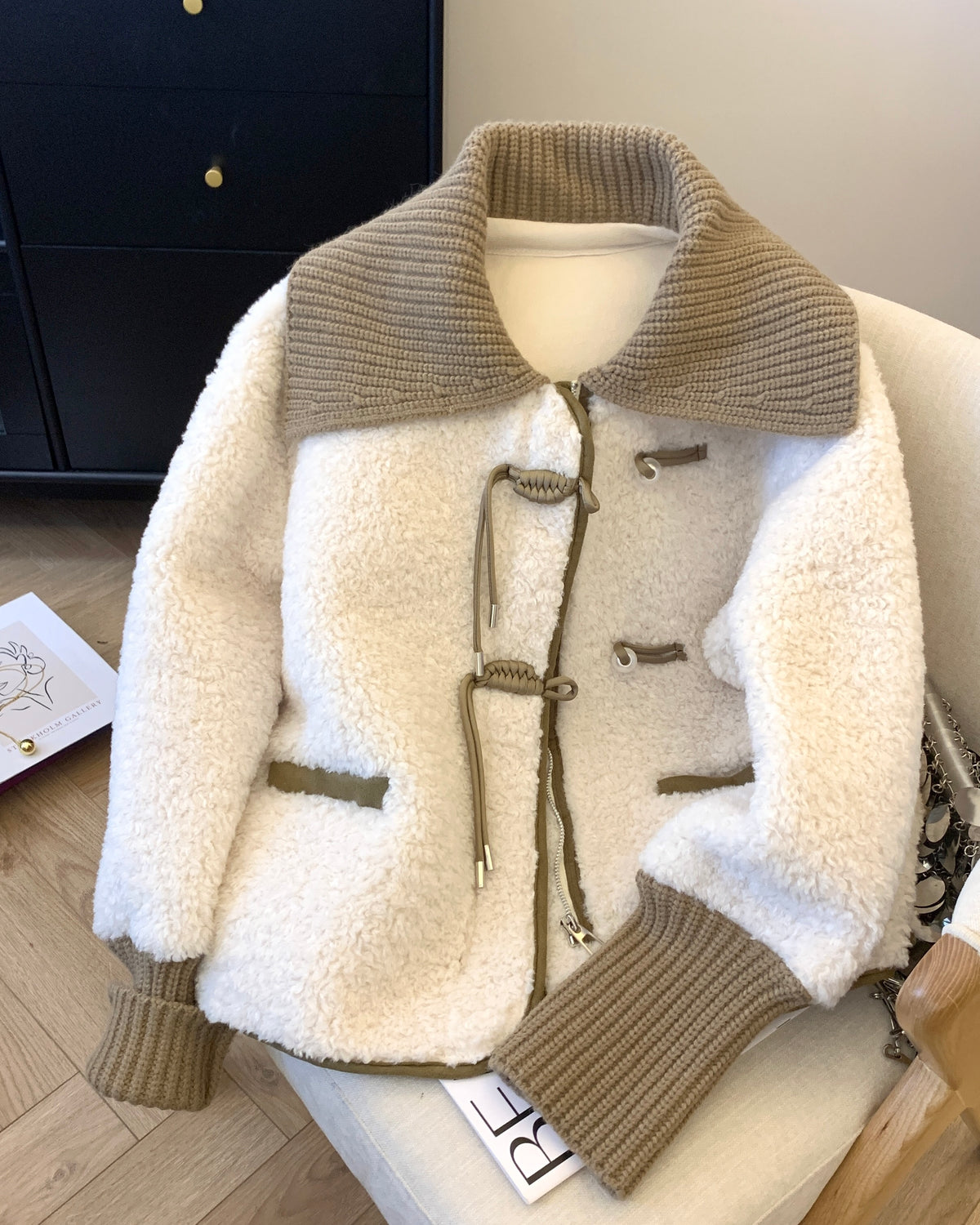 Lapel Lamb Wool Small Warm Thickened Fur Integrated Chinese Button Knots Cotton-padded Jacket