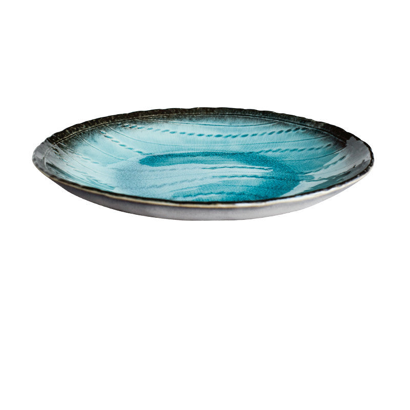Blue Double Ear Plate Tableware