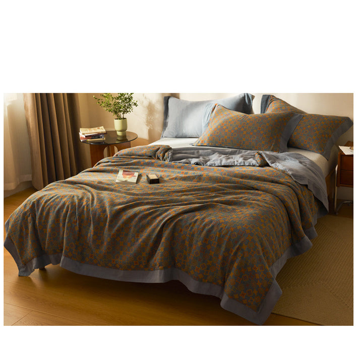 Cotton Class A Yarn-dyed Jacquard Double-layer Gauze Summer Blanket