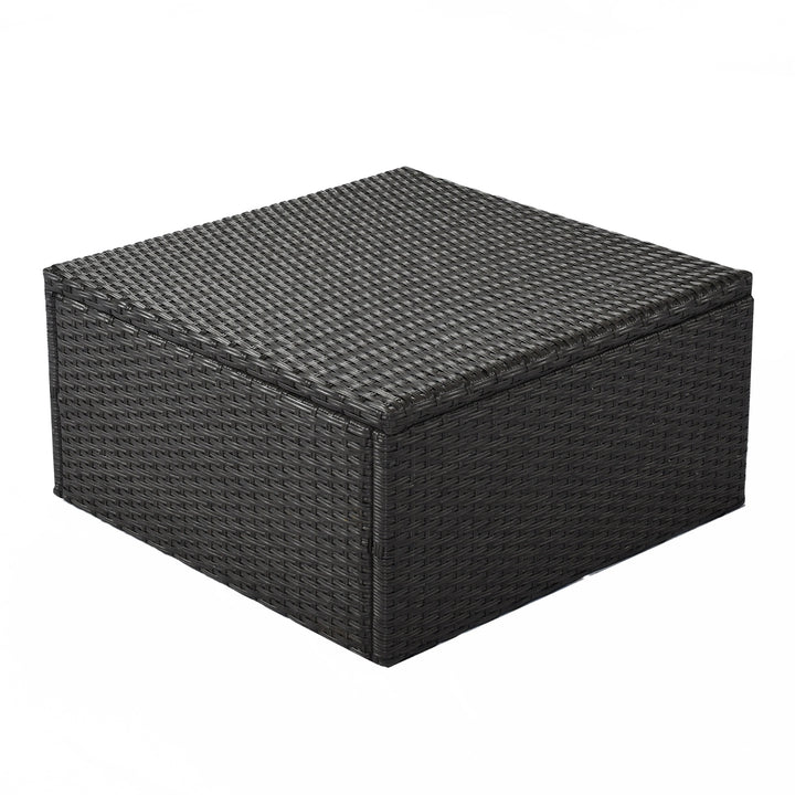 U Style Patio Rectangle Daybed With Canopy, Wicker Sectional Seating
