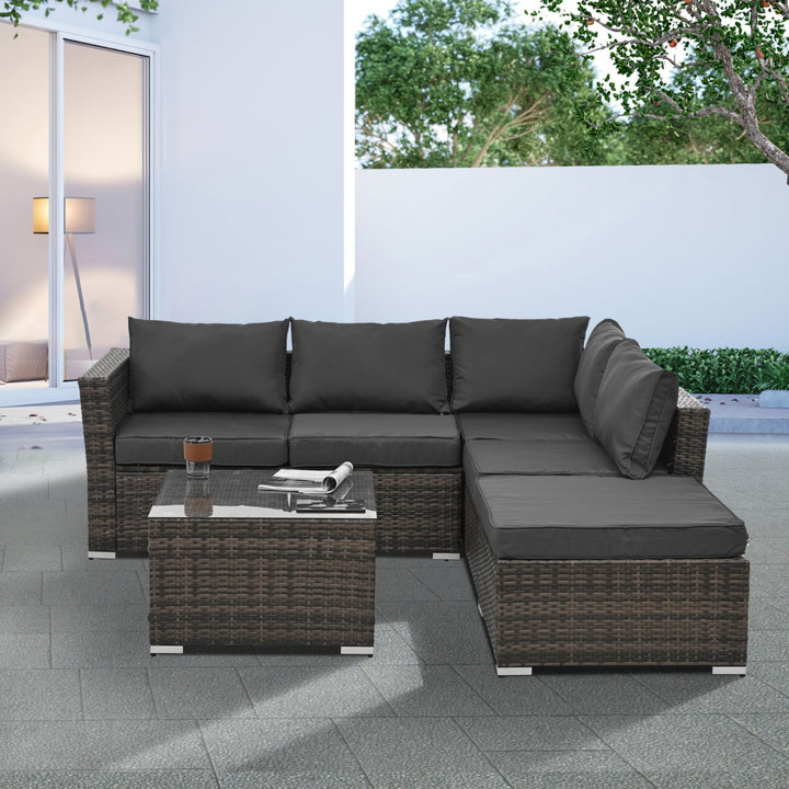 Patio Furniture 4 Set Wicker Furniture With Temper