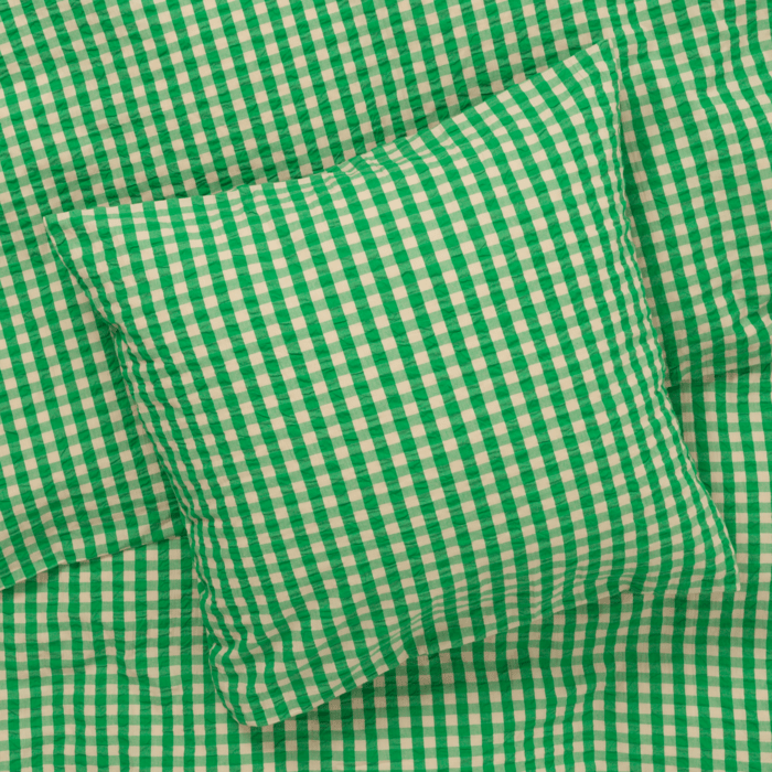 JUNA Bæk&Bølge Duvet Cover Set, Twin, Green/Sand