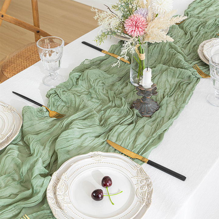 Voile Champray Table Runner European Twist Tablecloth Wedding Party Decoration