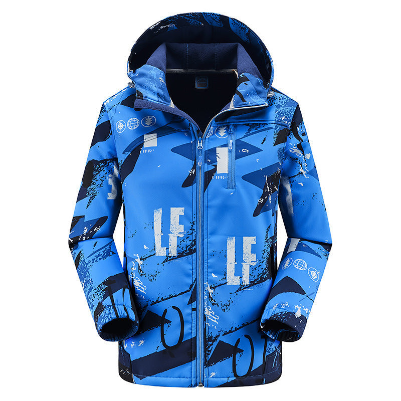 Couple Outdoor Hooded Jacket Color Matching