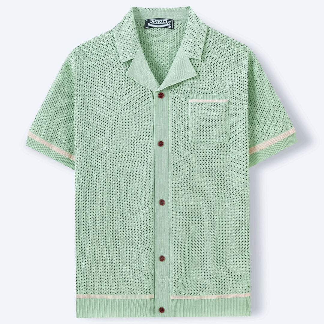 Men's Knitwear Summer Cuban Collar Short Sleeve Polo Shirt