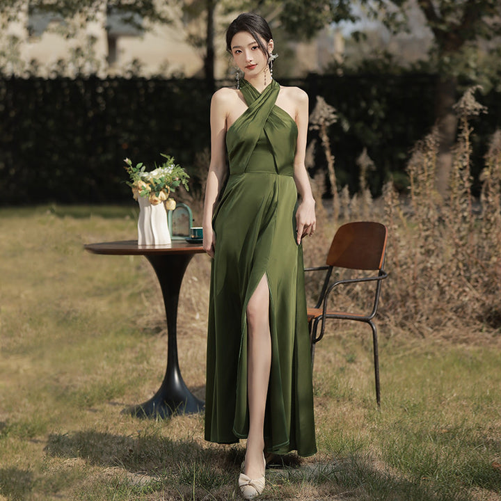 Ladies Fashion Bridesmaid Dress Green