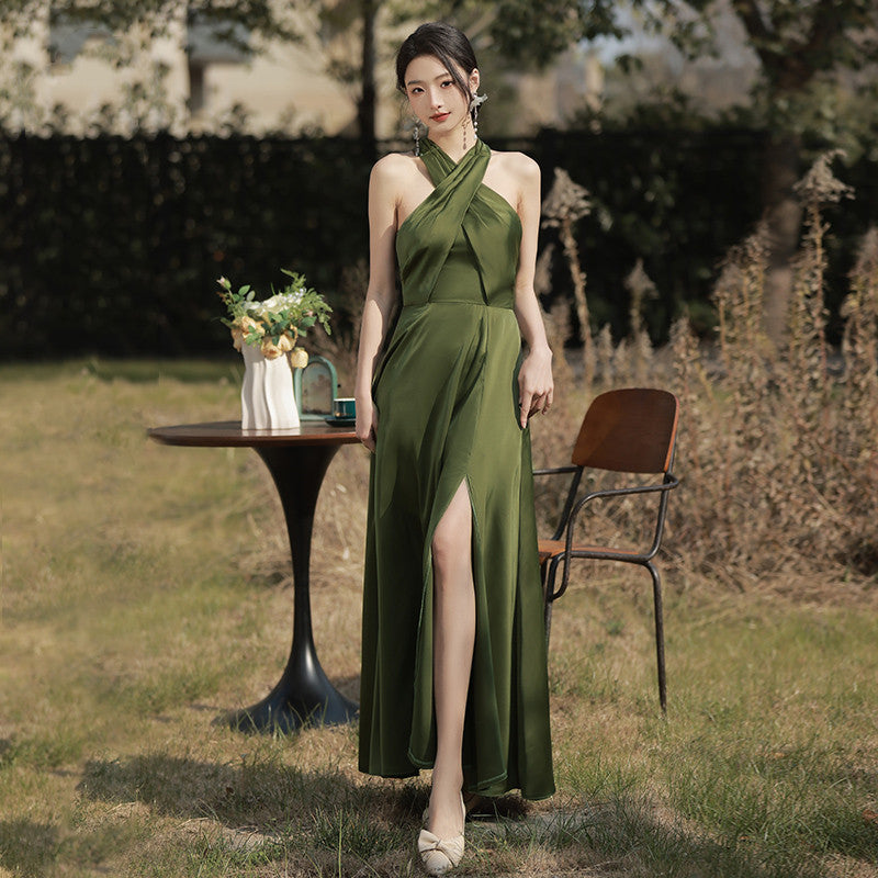 Ladies Fashion Bridesmaid Dress Green
