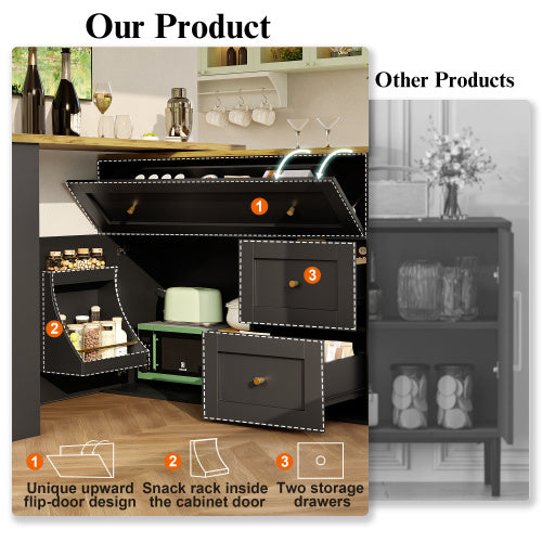 Bar side cabinet.