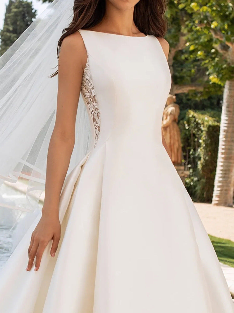 French Retro Elegant Trailing Wedding Dress