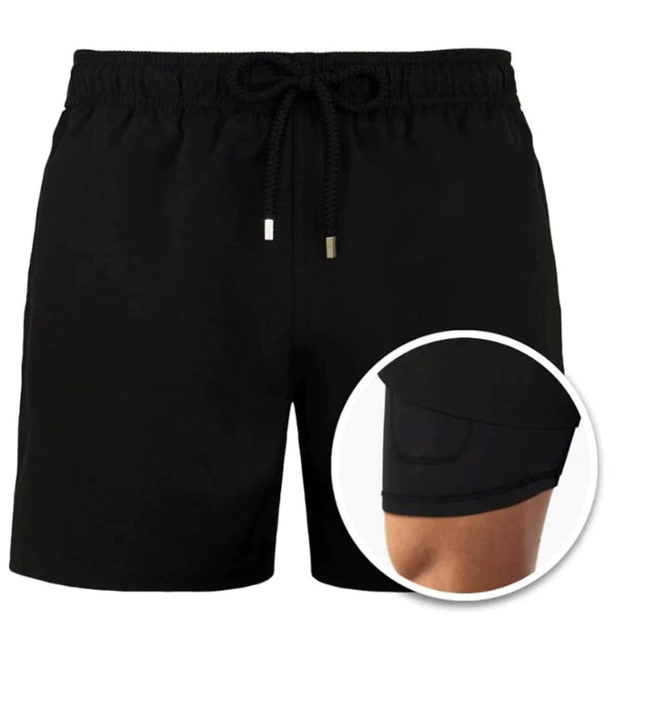 European And American Shorts Men's Beach Pants Sports Pants Printed Double Shorts