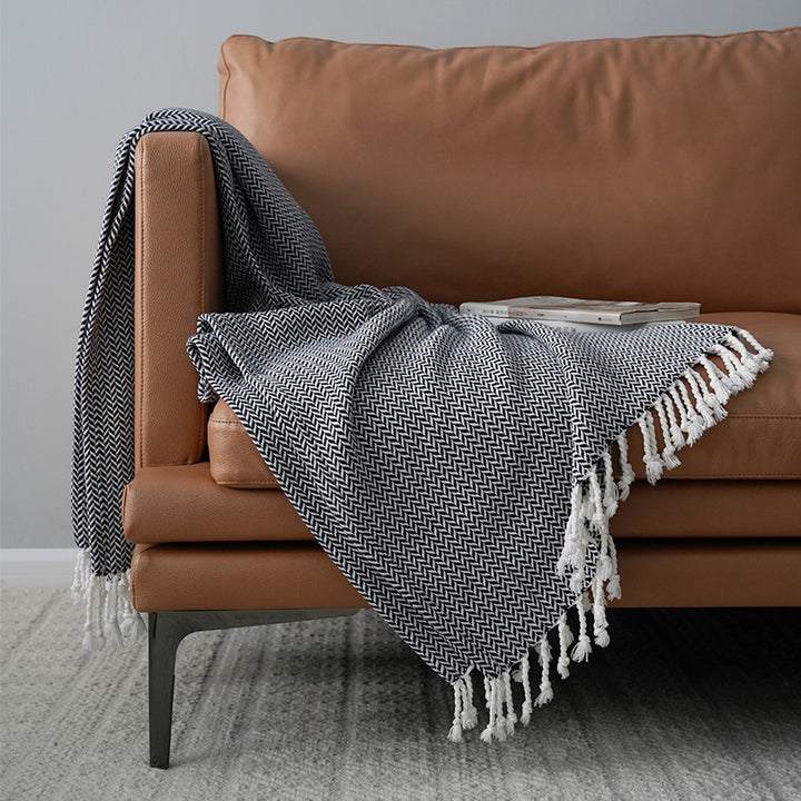 Pure Cotton Leisure Air Conditioner Nap Sofa Decorative Blanket