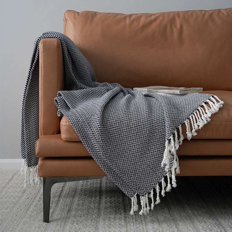 Pure Cotton Leisure Air Conditioner Nap Sofa Decorative Blanket